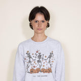 Tis The Season Skeleton Graphic Sweatshirt for Women in Grey