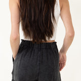 Washed Pull On Lounge Shorts for Women in Black