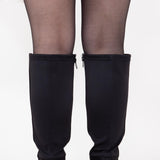 Soda Dahlia Tall Lug Boots for Women in Black