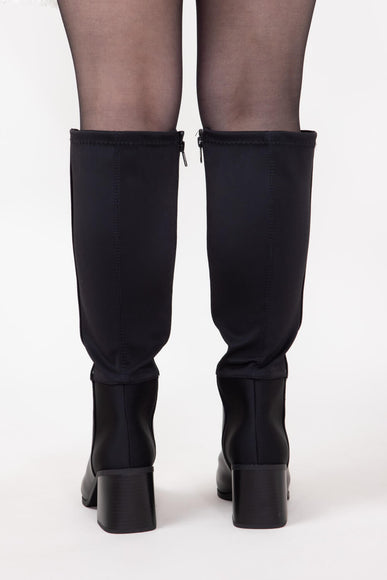 Soda Dahlia Tall Lug Boots for Women in Black