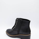 Soda Shoes Hungry Lace Wedge Booties for Women in Black