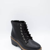 Soda Shoes Hungry Lace Wedge Booties for Women in Black