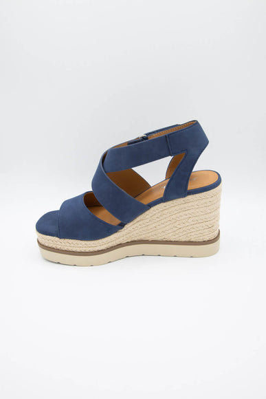 Soda Shoes Churro Rope Wedges for Women in Blue