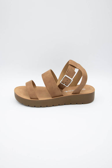 Soda Shoes Dabster Ankle Strap Sandals for Women in Tan