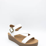 Soda Edoly Asymmetrical Platform Sandals for Women in White