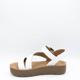 Soda Edoly Asymmetrical Platform Sandals for Women in White