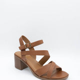 Soda Hotspot Strappy Block Heels for Women in Tan