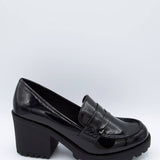 Soda Shoes Kinder Heel Loafer for Women in Black