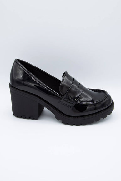 Soda Shoes Kinder Heel Loafer for Women in Black