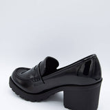 Soda Shoes Kinder Heel Loafer for Women in Black
