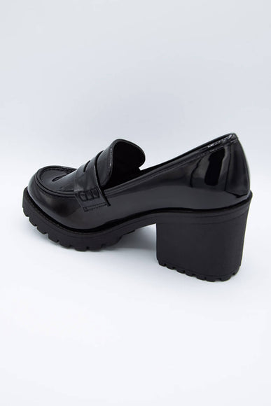 Soda Shoes Kinder Heel Loafer for Women in Black