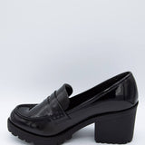 Soda Shoes Kinder Heel Loafer for Women in Black