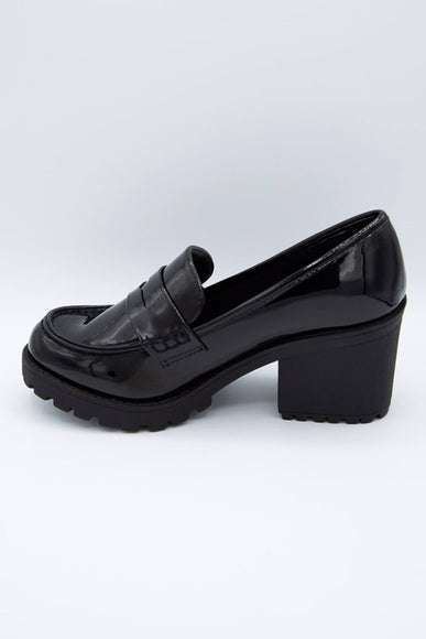 Soda Shoes Kinder Heel Loafer for Women in Black
