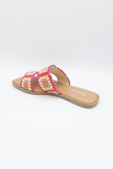 Soda Shoes Mochi Crochet Slides for Women in Fucshia