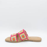 Soda Shoes Mochi Crochet Slides for Women in Fucshia