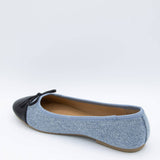 Soda Shoes Peony Ballet Flats for Women in Denim/Black