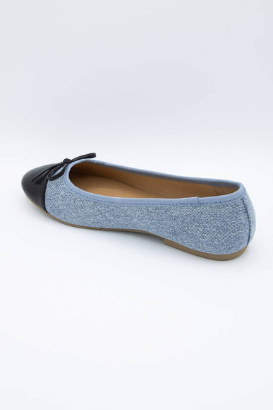 Soda Shoes Peony Ballet Flats for Women in Denim/Black
