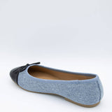 Soda Shoes Peony Ballet Flats for Women in Denim/Black
