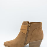 Soda Ponda Buckle Ankle Booties for Women in Coffee