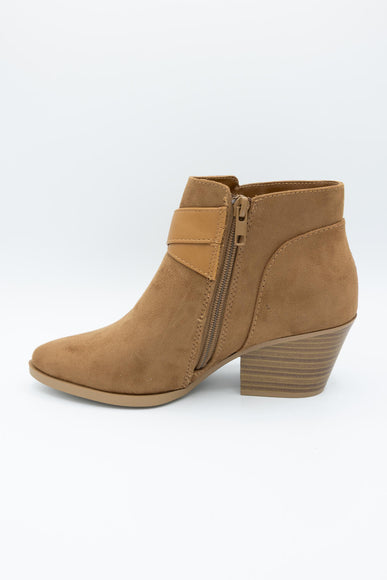 Soda Ponda Buckle Ankle Booties for Women in Coffee