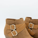 Soda Ponda Buckle Ankle Booties for Women in Coffee
