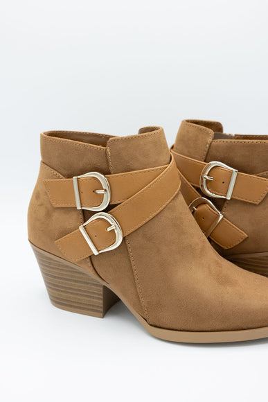 Soda Ponda Buckle Ankle Booties for Women in Coffee