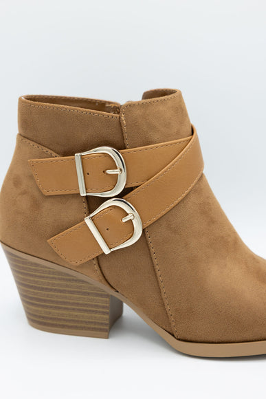 Soda Ponda Buckle Ankle Booties for Women in Coffee