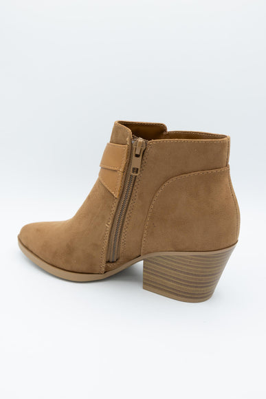 Soda Ponda Buckle Ankle Booties for Women in Coffee
