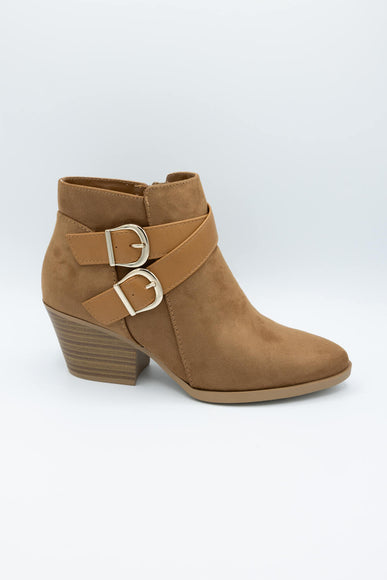 Soda Ponda Buckle Ankle Booties for Women in Coffee