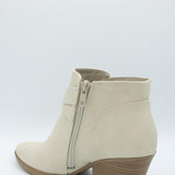 Soda Ponda Buckle Ankle Booties for Women in Beige