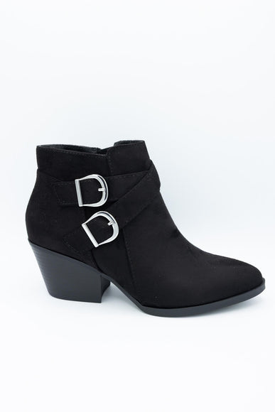 Soda Ponda Buckle Ankle Booties for Women in Black