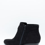 Soda Ponda Buckle Ankle Booties for Women in Black