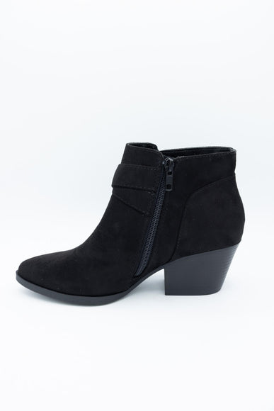 Soda Ponda Buckle Ankle Booties for Women in Black