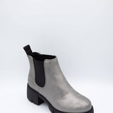 Soda Shoes Poppy Lug Booties for Women in Pewter Grey
