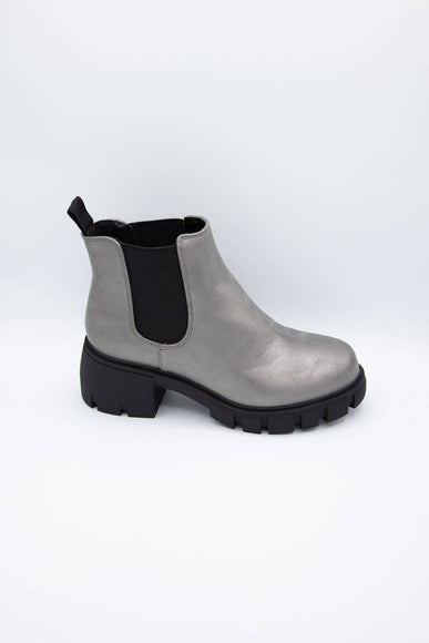 Soda Shoes Poppy Lug Booties for Women in Pewter Grey