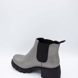 Soda Shoes Poppy Lug Booties for Women in Pewter Grey