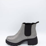 Soda Shoes Poppy Lug Booties for Women in Pewter Grey