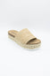 Soda Process Raffia Platform Sandals for Women in Beige