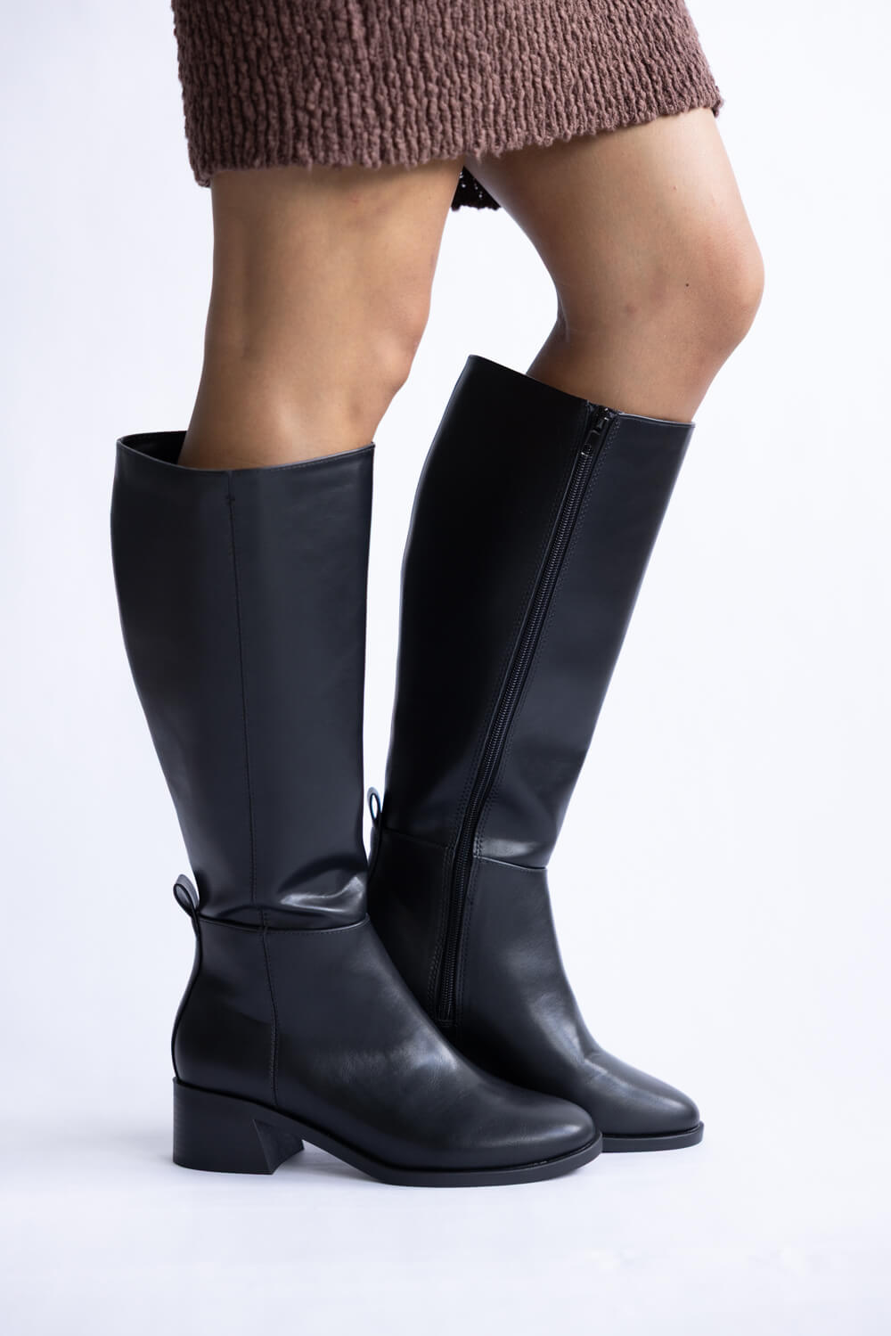 Soda Vintage Tall Boots for Women in Blac