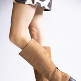Soda Vintage Tall Boots for Women in Tan