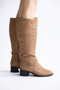 Soda Vintage Tall Boots for Women in Tan