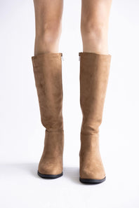 Soda Vintage Tall Boots for Women in Tan
