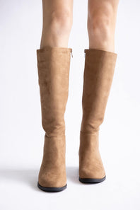 Soda Vintage Tall Boots for Women in Tan
