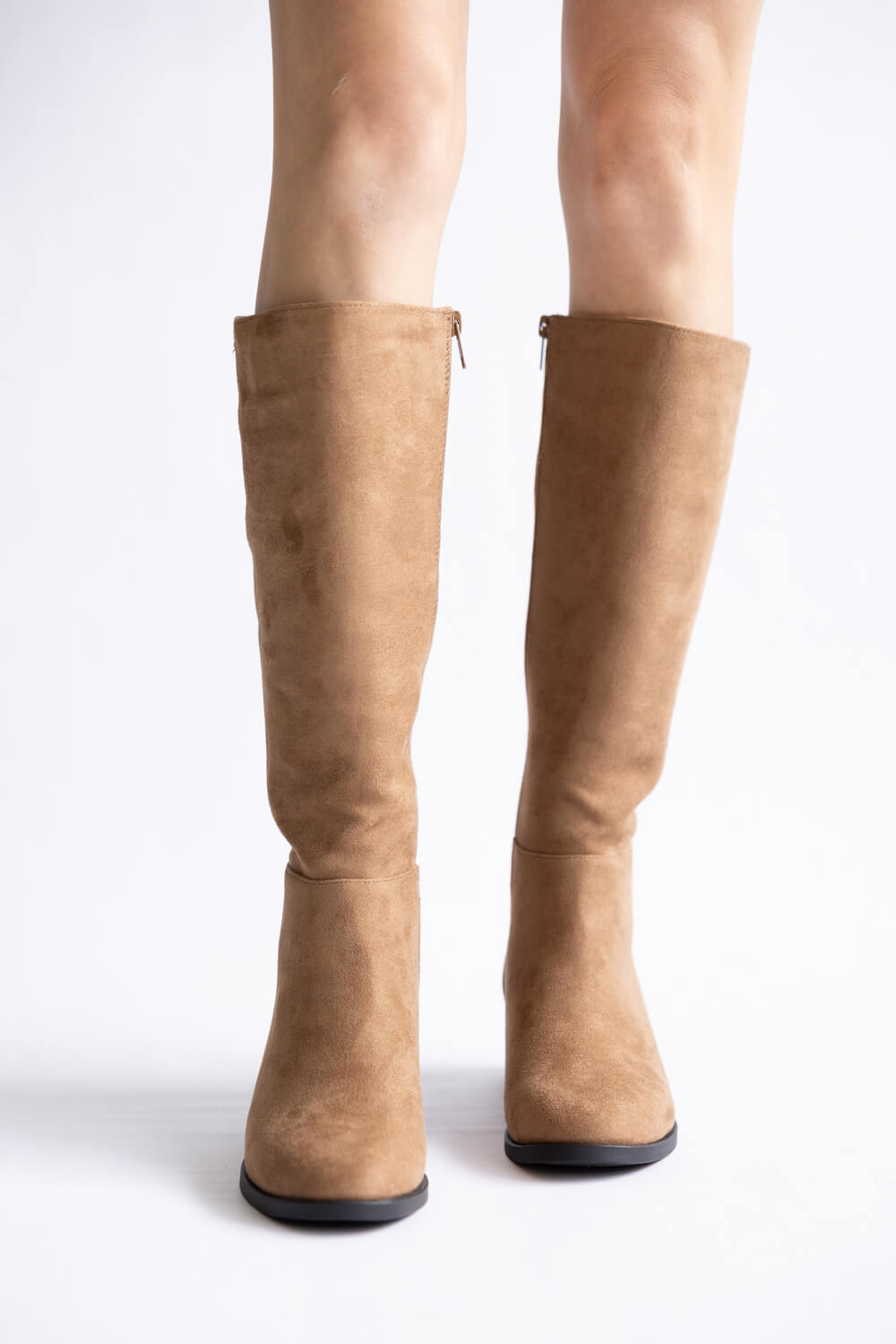 Soda Vintage Tall Boots for Women in Tan