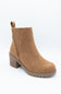 Soda Wisely Lug Booties for Women in Cognac