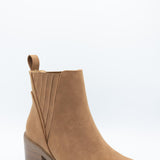 Soda Wisely Lug Booties for Women in Cognac