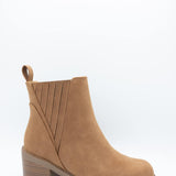 Soda Wisely Lug Booties for Women in Cognac