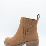 Soda Wisely Lug Booties for Women in Cognac