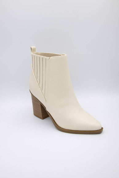 Soda Shoes Duvet Block Booties for Women in Off White