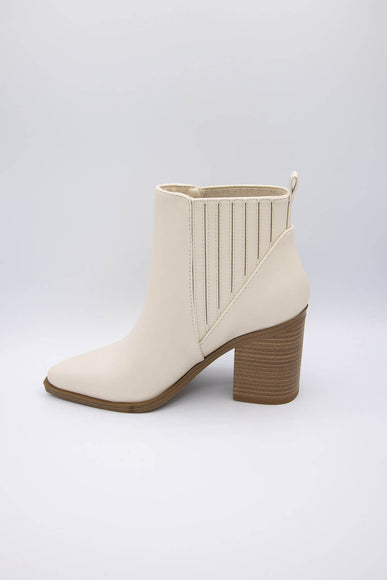 Soda Shoes Duvet Block Booties for Women in Off White